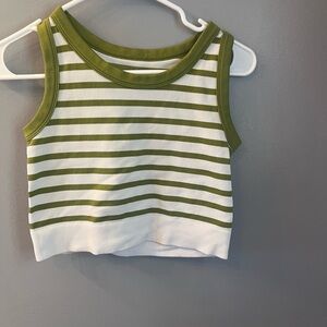Kids Green and White Striped Tank Top
